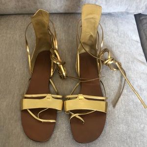 Zara Shoes - Gold ankle wrap Zara sandals Zara Shoes - Gold ankle wrap Zara sandals